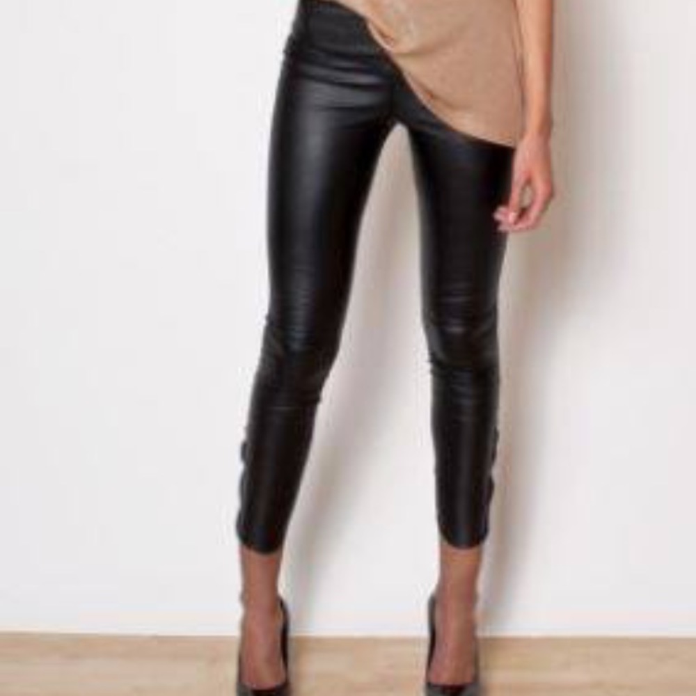 Black Faux Leather Pants